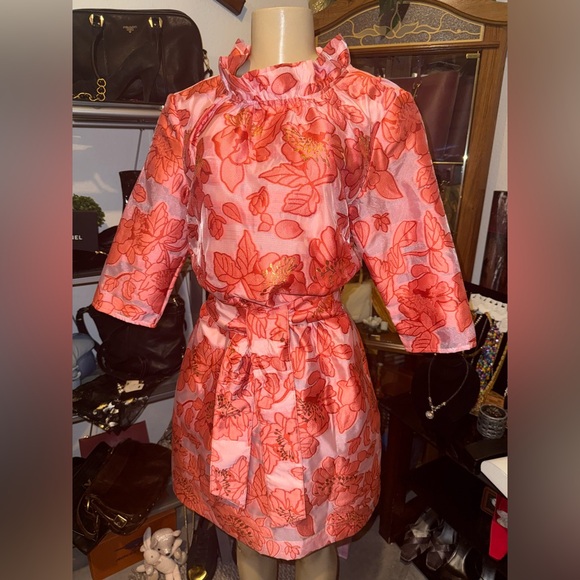 ❤️Beautiful Abbey Glass M Claudine Rose Blossom Organza Dress - Picture 2 of 8